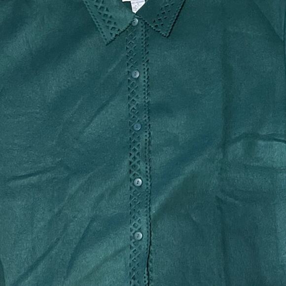 DC Sport Green Long Sleeve Warm Cozy Fleece Button Up Jacket Shacket Medium NEW - Picture 6 of 7